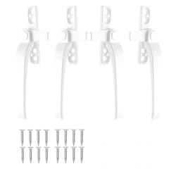 Micro Traders 4 Set of Window Handle Replacement Right/Left Hand Replacement Zinc Alloy Window Locks with Fixing Screws Switch Door Security, White