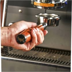 KNODOS 54mm Bottomless Portafilter Premium Rosewood Handle & Naked 18-21 Gram Filter Basket, Compatible with Breville Barista Express, Pro, Touch, Bambino, Infuser, Duo Temp Pro