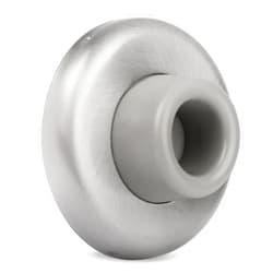 KOVOSCH Concave Wall Door Bumper Stop Brushed Satin Nickel – 2-1/2” Outside Diameter Stainless Steel Cover with 1-1/8” Gray Rubber Bumper – Easy to Install with Screw