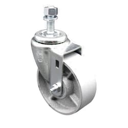 Service Caster Semi Steel Cast Iron Swivel Threaded Stem Caster - 4