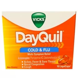 Vicks Dayquil Cold & Flu Multi-Symptom Relief 16 Liquicaps