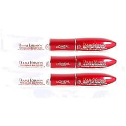 L'Oreal Paris 3 x L'Oreal Paris Double Extension Beauty Tubes Technology Black Mascara New