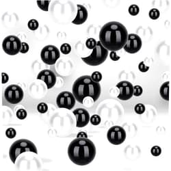 SUREAM 500 Pcs Floating NO Hole Pearls and 2300 Pieces Clear Water Gels, Water Beads for Vases, Floating Beads for Centerpiece Home Weddings Table Party Birthday Decor 8/14/20mm(Black&White Color)