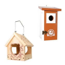 SISTERBIRD Bird Houses for Outside Clearance Light Khaki Brown, Mini Bird Feeders for Outdoors Hanging, Attracting for Wild Birds, Easy to Assemble