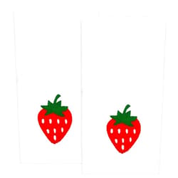 JarThenaAMCS 2Pcs Strawberry Hand Towels Fruit Cotton Embroidered Decorative Dish Towel Hand Drying Kitchen Cleaning Towel for Bathroom Cooking Towel Set, 29.5 x 13.7 Inch