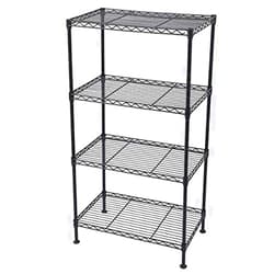 Vacclo 4-Tier Wire Shelving 4 Shelves Unit Metal Storage Rack Durable Organizer Perfect for Pantry Closet Kitchen Laundry Organization in Black,19.7”Lx11.8”Wx31.5”H