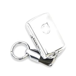 Wnilian keyshell keychain for volvo key fob cover case fits Polestar 1 T5 T6 V60 V90 XC40 XC60 XC90 S60 S90 4button silver