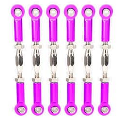 Tbest RC Pull Rod, 6Pcs Adjustable Servo Links Tie Rod RC Car Linkage Aluminum Alloy Turnbuckle Rod Linkage Set for RC Hobby Car Model() Turnbuckle Rod Linkage Rc Car 50Mm Turnbuckle