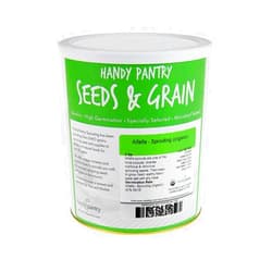 Handy Pantry Organic Alfalfa Sprouting Seeds - 5 Lbs - Resealable Can Brand - Growing Sprouts, Food Storage & More