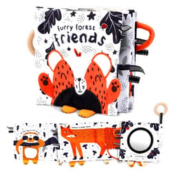 ZICOTO Soft Baby Book with Touch and Feel Pages - Cute Tummy Time Book for Babies 0-6 Months with Mirror & Crinkle Paper - The Perfect Black and White Sensory Toy for Baby Showers & as a Newborn/Infant Gift