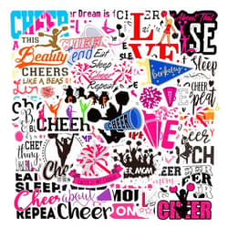 Famnaer Cheerleader Stickers, 60PCs Cowboy Cheer Sweetheart Stickers, Vinyl Decals, Laptop Water Bottle Stickers, Gift & Party Favor Stickers for Hydro Flask, Planner, Skateboard, Stickers for Kids[Cheer60]