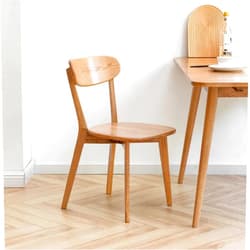 Vadisun Oak Dining Chairs, Kitchen Chairs, 100% Solid Wood Modern Dinner Chair with Curved Backrest, Dining Room Chair for Kitchen, Living Room, Study (1PK, Natural)