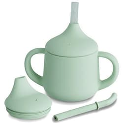 Moonkie Silicone Baby Sippy Cups | 3 Stages Training Cup Straw Cup for Infants Toddlers and Kid | 4 oz 1Pack