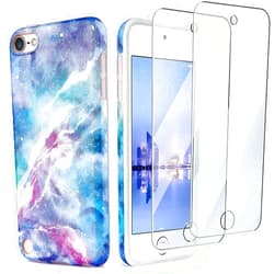 Diginex iPod Touch 7th Generation Case with 2 Screen Protectors, IDWELL iPod Touch 6 iPod 5 Case, Slim FIT Anti-Scratch Flexible Soft TPU Bumper Protective Case(Latest Model,2019 Release), Blue Fantasy Sky
