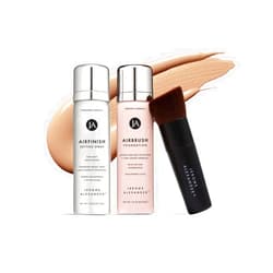 Jerome Alexander MagicMinerals AirBrush Foundation Set by Jerome Alexander – 3pc Set Includes AirFinsh, Foundation and Kabuki Brush - Spray Makeup with Anti-aging Ingredients for Smooth Radiant Skin (Bright light)
