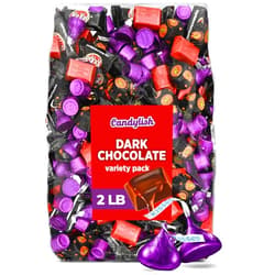 Candylish Dark Chocolate Variety Pack – Kisses Dark Chocolate, Rolo Salted Caramel Dark Chocolate, Hersheys Truffles Dark Chocolate – 2 lb Bulk Candy Assortment, Individually Wrapped for Sharing, Gifting, and Snacking