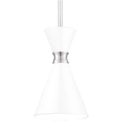 GEORGE KOVACS P1821-44F Conic Mini Pendant, 1-Light, 100 Total Watts, 9.38-in H x 5.5-in W, Glitter Gloss White