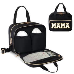 rain bunny Wearable Breast Pump Bag Compatible with Elvie Pumps and Medela Pump in Style, Pump Cooler Bag with Shoulder Strap, Pump Bag for Work, Travel and Family Use (Black)