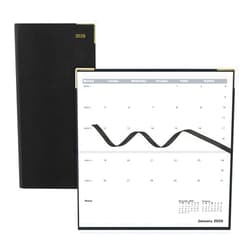 Letts of London® 2026 Classic Monthly Planner, 13 Months, January 2026 to January 2027, Month-to-View, Horizontal, Gold Corners, Slim Size, 6.625