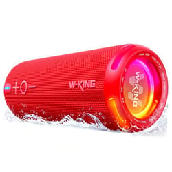 W-KING Portable Outdoor Bluetooth Speaker, IPX7 Waterproof Loud Speaker Bluetooth Wireless, Dual Voice Coil, Customized EQ APP/Deep Bass, 360° Sound with Lights/V5.3/TF/AUX, Party Shower Speaker