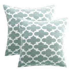 STARSCITY Square Decorative Throw Pillow Cases Soft Microfiber Outdoor Cushion Covers 18 X 18 for Sofa Bedroom Throw Cushion Cover Couch Chair Back Seat (Grey-Green, 20x20 inches)