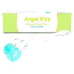 Angel Kiss Derma Roller REAL NEEDLE Advanced Version5 for Face Body Beard - 192 Individual Titanium Micro Needles 0.3mm Microneedling Roller Includes Storage Case