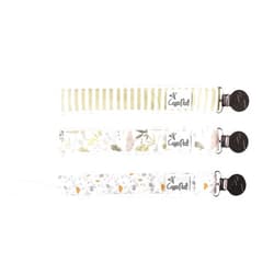 Copper Pearl Pacifier Clip 3-Pack: Premium Knit Binky Clips for Baby Girls and Boys - Stylish Stainless Steel Pacifier Holder Clip - Baby Pacifier Clips for No More Floor Drops - Rex