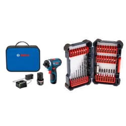 Bosch PS21-2A 12V Max 2-Speed Pocket Driver Kit with 2 Batteries, Charger and Case & 40 Piece Impact Tough Drill Driver Custom Case System Set DDMS40