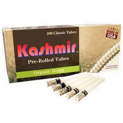 Kashmir 100% Organic Classic Pre-Rolled Tubes, Easy to Draw Filter, Natural Clean and Smooth Taste - 200 Tubes Per Carton