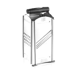 Börner Combi Chef 4-Sided Box Grater with Container • Stainless Steel Square Grater • Ideal as a Parmesan Grater, Vegetable Slicer, for Zesting, & more • 4 Different Cutting Styles