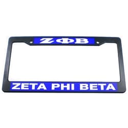 Dixie Dawgs Zeta, Phi, Beta Black Plastic License Plate Frame (Black Zeta, Phi, Beta)