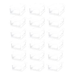 Sterilite 6-Pack Plastic Storage Drawers, Stackable Drawer Organizer Bins, Clear, 16 Qt