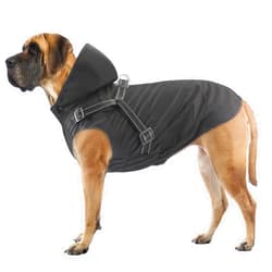 Mosucoirl Dog Raincoat Waterproof Dog Hoodie Reflective Dog Raincoat Hooded Adjustable Rain Jacket for Small Medium Large Dogs Puppies (Black, XL)