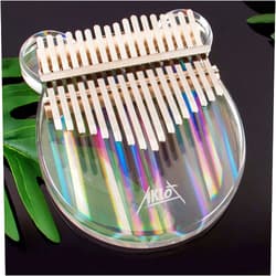 AKLOT Kalimba, AKLOT Thumb Piano 17 Keys Crystal Finger Piano Rainbow Bear Start Kits with Protective Case Tuning Hammer Study Booklet Cleaning Cloth