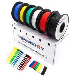 Fermerry 12 AWG Stranded Wire Spool 10ft Each 6 Colors Flexible 12 Gauge Silicone Hook up Wire Kit Electrical Tinned Copper Wire