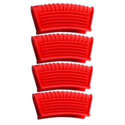 Xokipol 4Pcs Silicone Assist Handle Holder Hot Handle Holder Cast Iron Handle Cover Pot Grip Handle Sleeve for Enameled Griddles Casserole Frying Pans Oven Trays Cookware(Red)