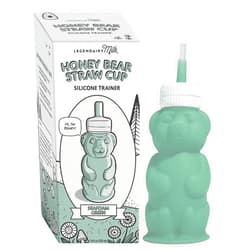 Legendairy Milk Honey Bear Straw Cup Silicone for Babies (Green), 8 oz. Dishwasher Safe Baby Straw Cup, Food Grade Silicone, Honeybear Sippy Cup for Ages 4+ Months, Trainer Straw Cup for Toddlers 1-3