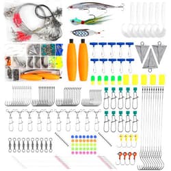 SILANON Saltwater Fishing Tackle Kit,174pcs Surf Fishing Gear Saltwater Fishing Lures Set Pompano Rigs Bucktail Jigs Pyramid Sinker Leaders Fishing Hooks Swivels Ocean Fishing Gear Accessories