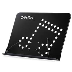 CAHAYA Desktop Sheet Music Stand Metal Angle Adjustable Tabletop Book Reading Cookbook Tablet Holder Stand Tray and Page Paper Clip CY0214