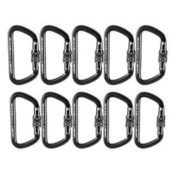 Fusion Climb Tazo III Aluminum Screw Gate Carabineer (10 Pack), Black