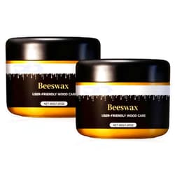 BAGISTES 2pcs Wax, Beeswax Gleam - Premium Wax & Polish, All-Natural Wood Conditioner, Restorer and Protector for Tables, Cabinets, Cutting Boards Waterproof