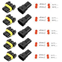HUIQIAODS 9006 9005 HB4 HB3 Waterproof Connector Male and Female Adapter Wire Connectors for Headlights Fog Lights,5 Pairs