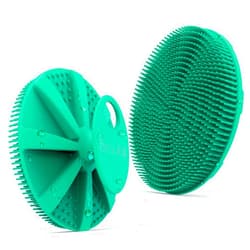 BEAUTAIL Silicone Body Scrubber Shower Bath Brush, More Hygienic Than Traditional Loofah, Lather Nicely, Long lasting, Gentle Exfoliating for Women Men Baby Sensitive Skin, 1 Pack, Green