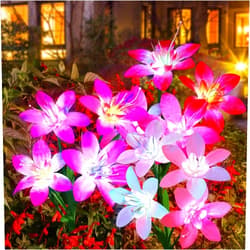 Aukora Solar Garden Lights Outdoor 5 Pack, 5 Colors Lily Flowers & 7-Color Changing Solar Lights for Outside, Waterproof for Garden Patio Yard Decor