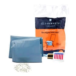 Cleanwaste Original Wag Bag (50 Pack) - Portable Toilet Kit with Odor Control, Instant Gelling Poo Powder, Handwipe & Toilet Paper (Camping, Hiking, Road Trips, Emergencies, Boating)