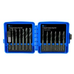 GMTOOLS Combination Drill and Tap Bit Set with Quick-Change Adapter of 13Pcs, 6 SAE Sizes: 6-32NC to 1/4-20NC, 6 Metric Sizes: M3 to M10,Suitable for Drilling Tapping Threading Countersinking