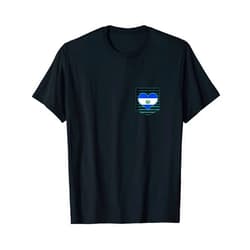 Country Flags in Pocket El Salvador Flag Heart in Pocket Love El Salvador Pride Gift T-Shirt