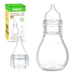 Haakaa Silicone Baby Nasal Aspirator | Nose Bulb Syringe | Easy-Squeezy Baby Nose Cleaner, 0m+ Newborn Infant &Toddler - BPA Free Silicone-2 Tips