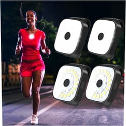Redaica 4 Pack Running Lights for Runners - Dog Walking Light at Night, 12 LED Clip On Flashlight for Night Safety, High Brightness Chest Light Jogging Gear for Men Women