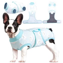 Kuoser Recovery Suit for Dogs Cats After Surgery, Professional Pet Recovery Shirt Dog Abdominal Wounds Bandages, Substitute E-Collar & Cone,Prevent Licking Dog Onesies Pet Surgery Recovery Suit